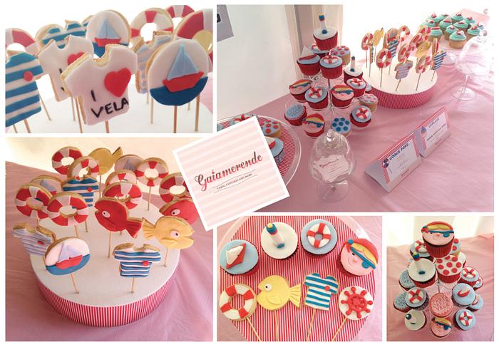 Cookies and Cupcakes for a Nautical Event