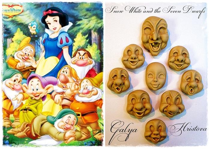 Faces for Snow White and the Seven Dwarfs
