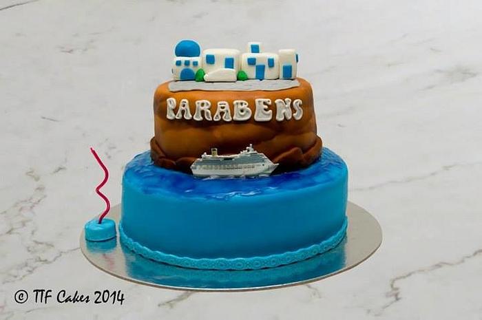 Greek Islands Cruise Birthday Cake