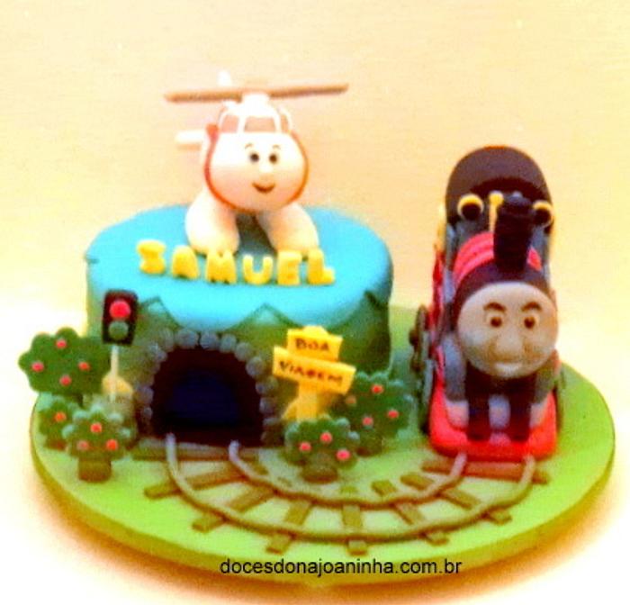 Thomas the tank engine and Harold the helicopter Cake