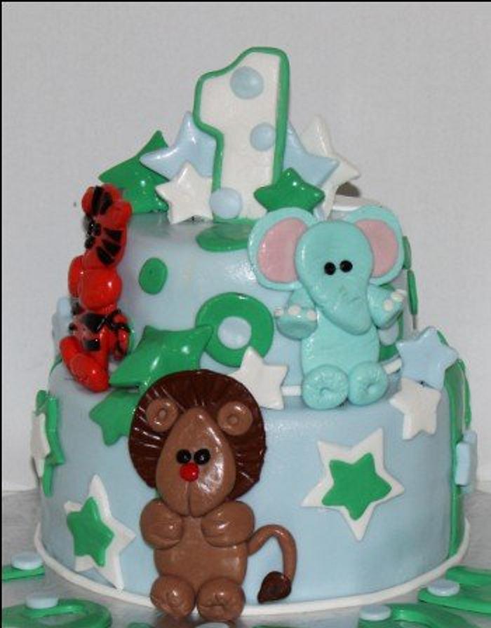 Animal Fun Birthday Cake