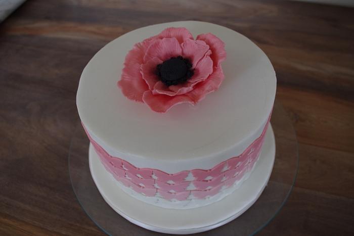 Poppy and Butterfly cake for Mother's Day