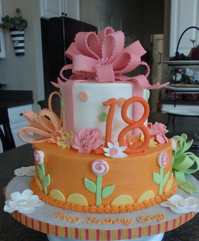 Colorful 18th Birthday Cake