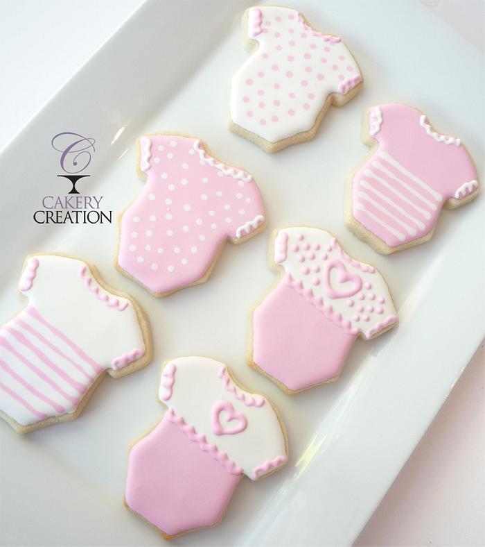 pink onesie cookies
