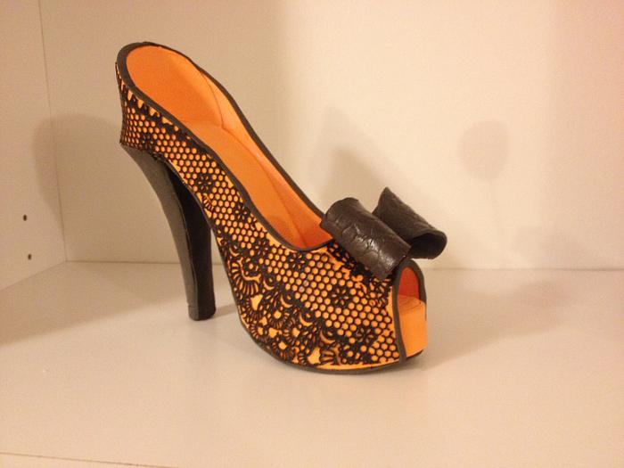 Orange Shoe with Lace