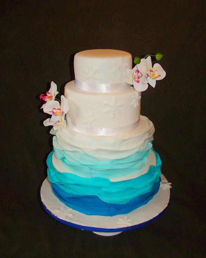 Ombre theme Bridal Shower cake