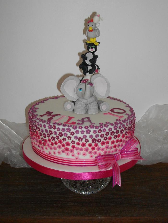 Animal tower cake