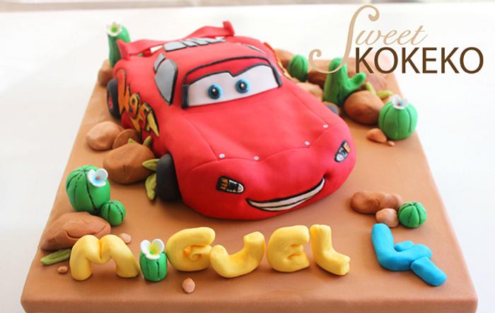 Lightning McQueen 3D Cake