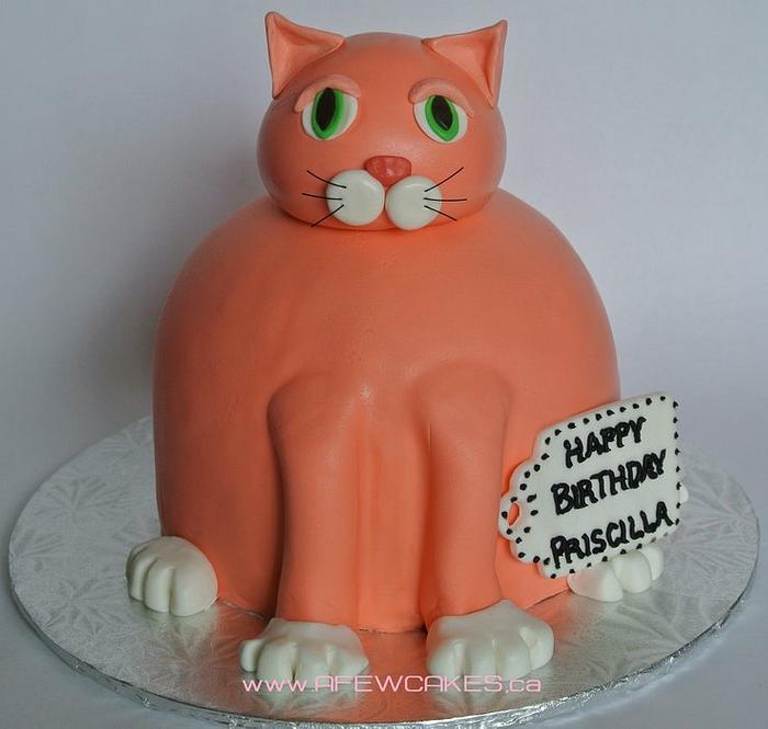Fat Orange Cat Birthday Cake