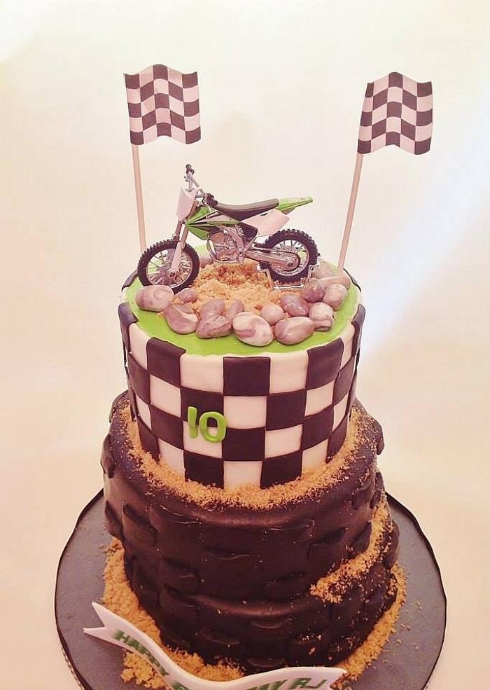 Dirt bike racing cake
