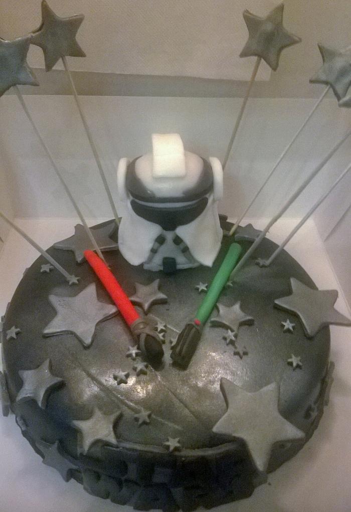 star wars birthday cake and cake pops