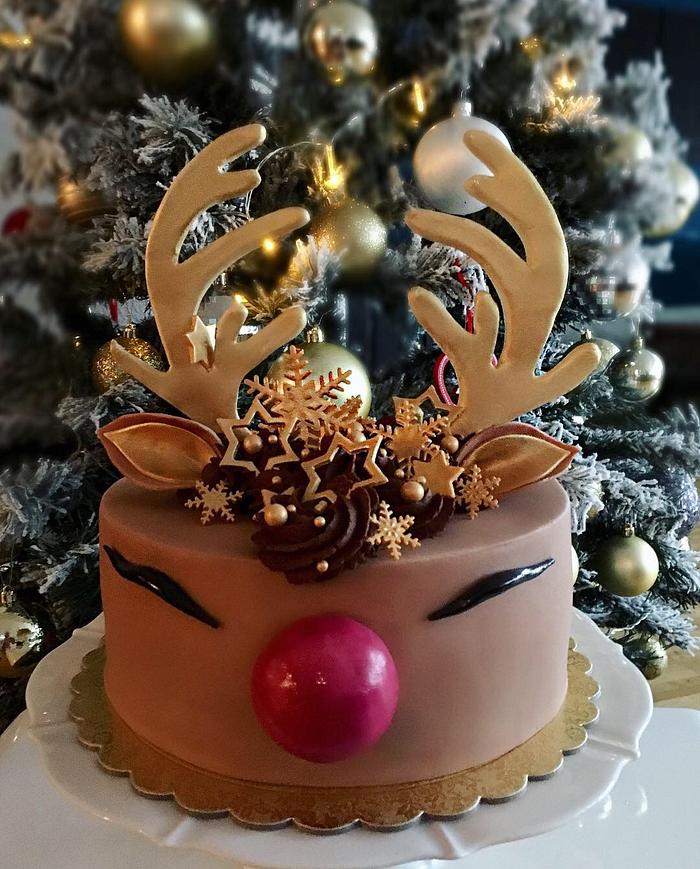 Reindeer Rudolph Cake