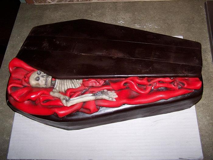 Skeleton in Coffin Cake