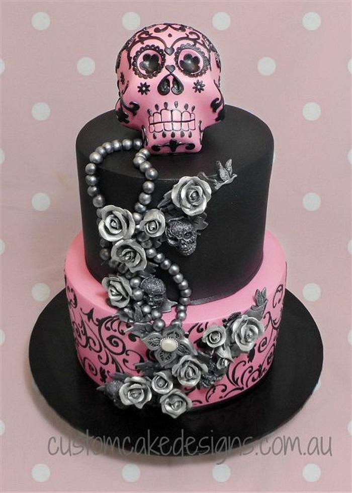 Sugar Skull 21st Cake