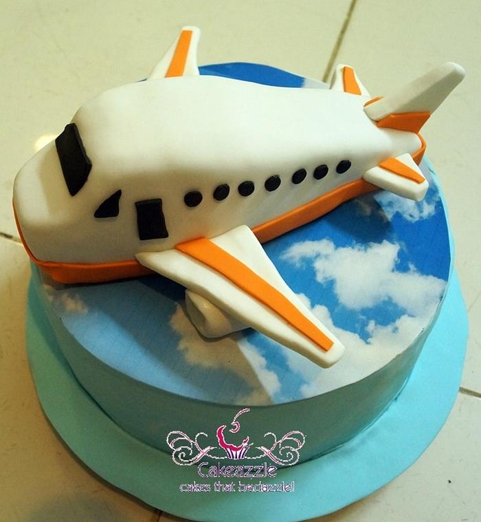 3D Aeroplane checkerboard cake
