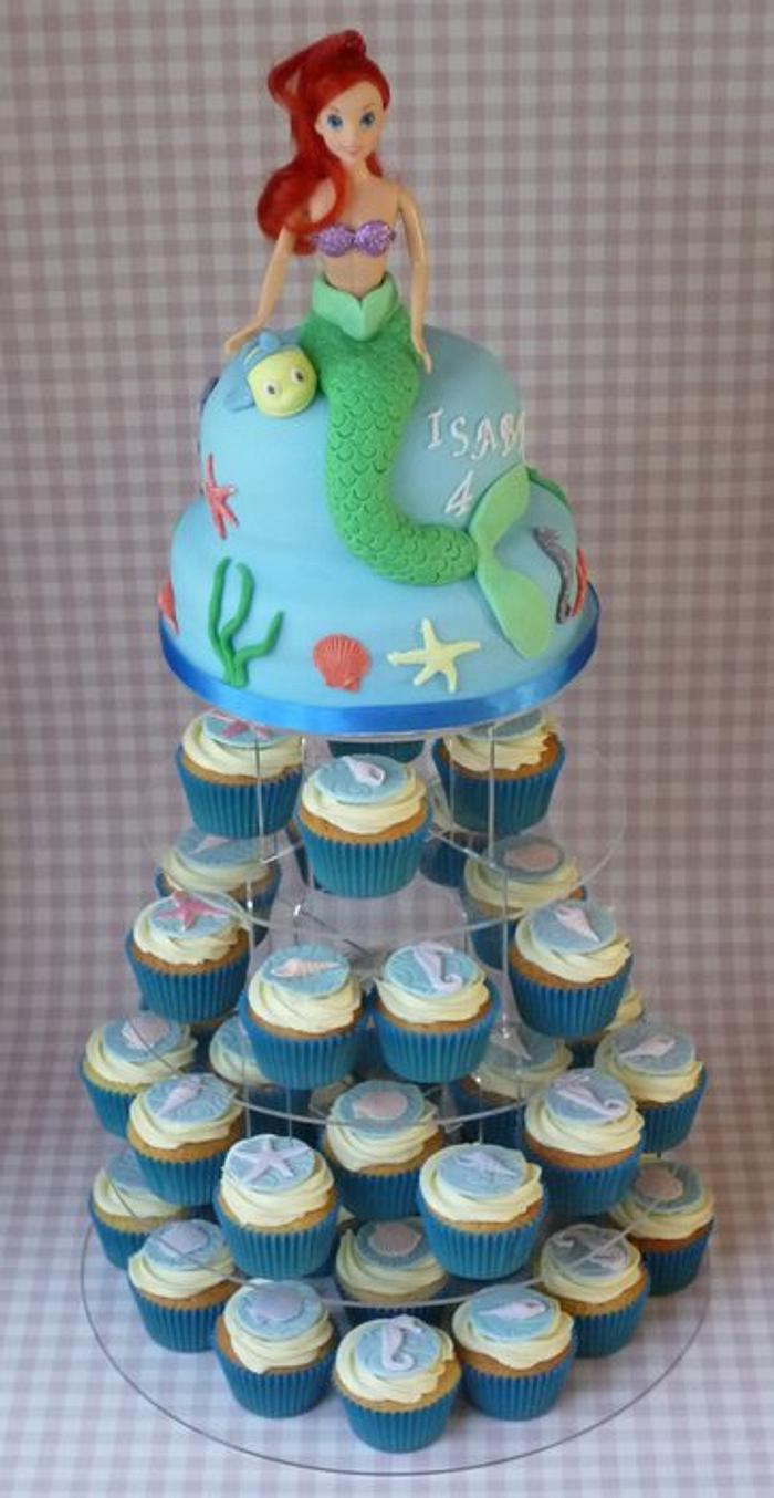 Little Mermaid Cupcake Tower
