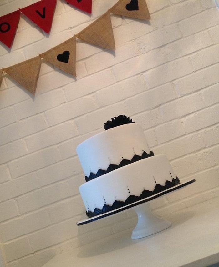 Simple white wedding cake