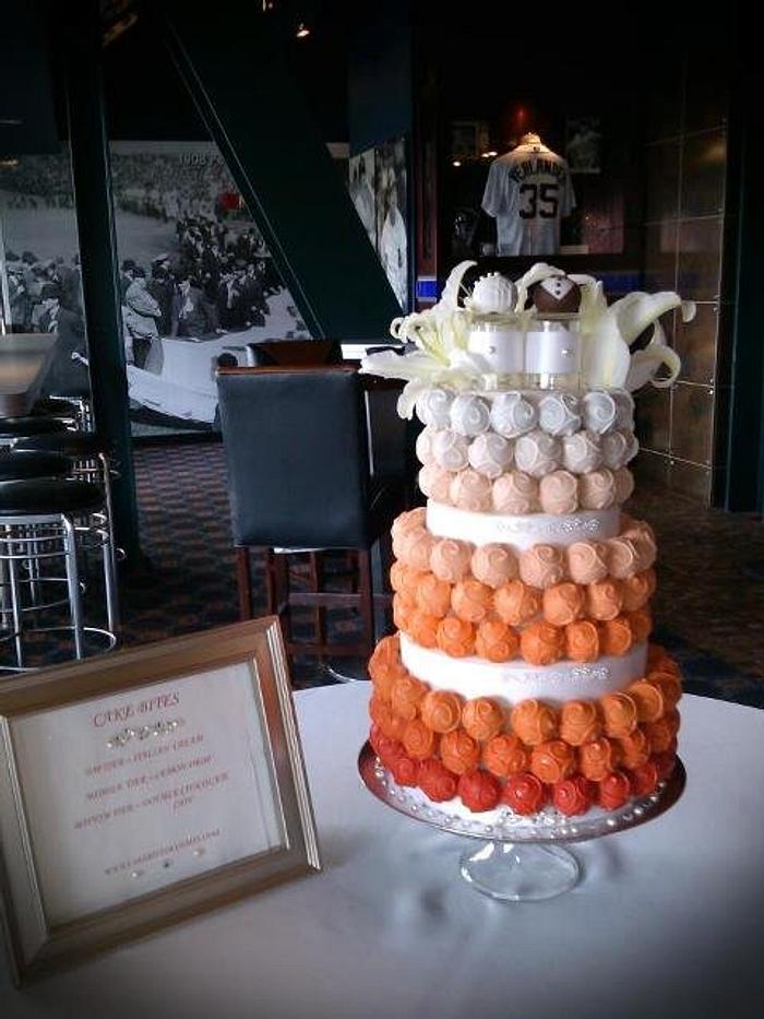 Detroit Tigers Ombre Cake Bite Wedding Cake
