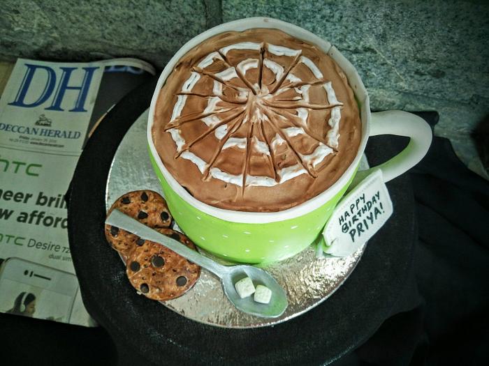 Coffee Mug Cake with Chocochip Cookies