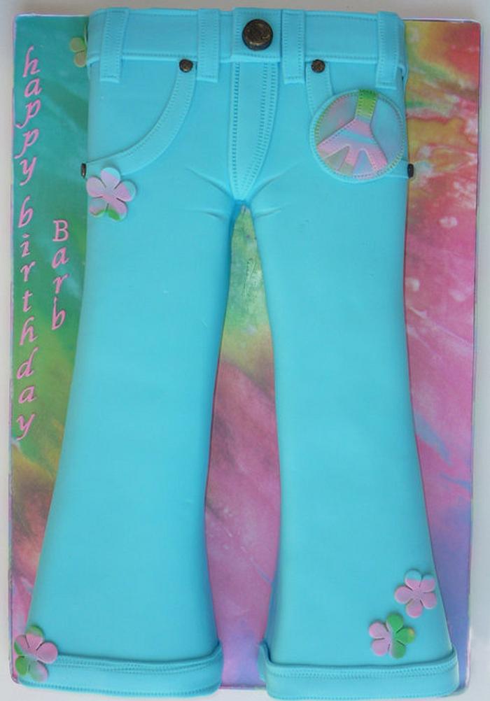 Bell Bottom Jeans cake: 70's themed party