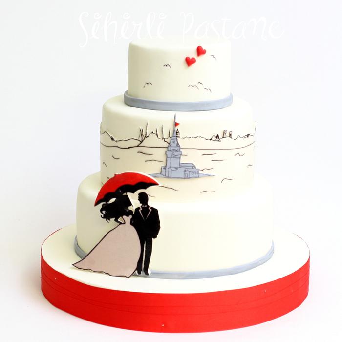 Istanbul Themed Wedding Cake