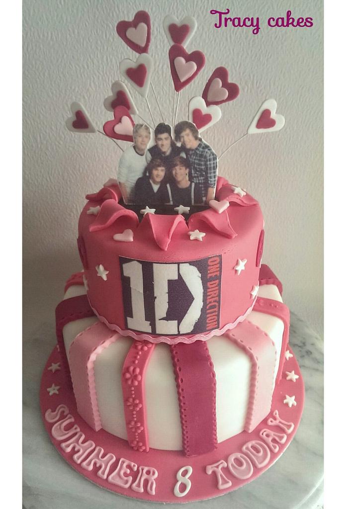 pink one direction cake