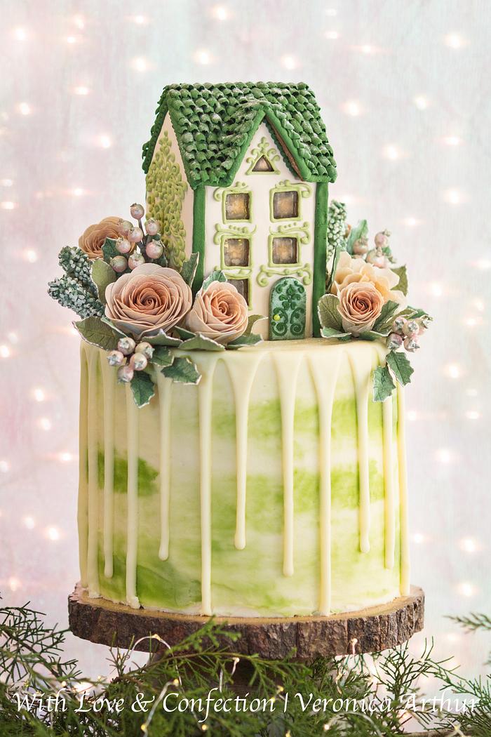 Gingerbread House Drip Cake by Veronica Arthur
