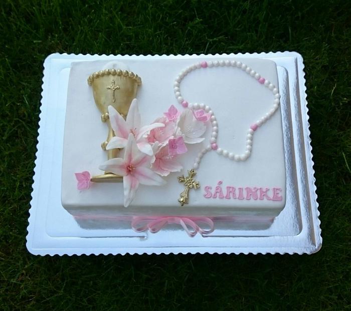 Confirmation cake for girl