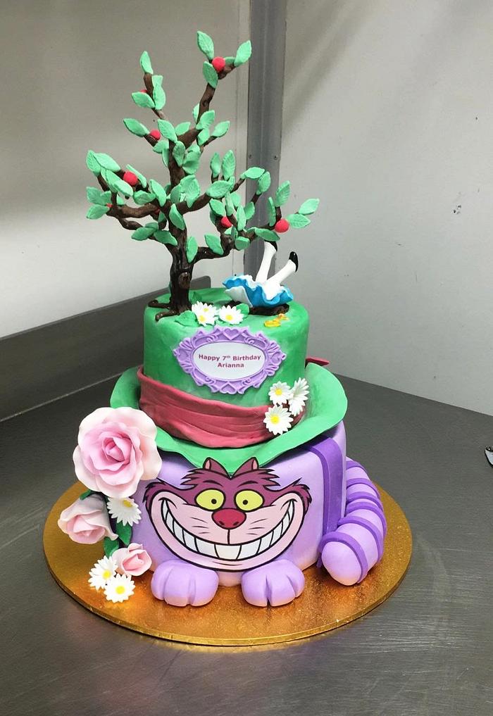 For Cheshire cat,Alice in wonderland cake,Handmade,Edible,Birthday