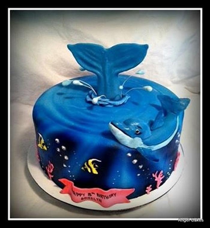 Dolphin Themed Birthday Cake