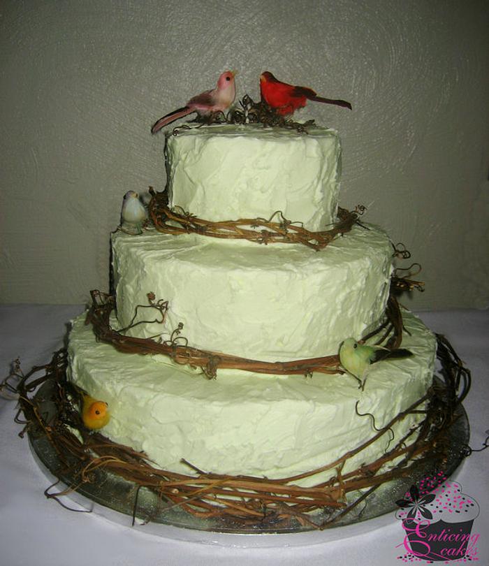 Rustic Mint Green Wedding Cake