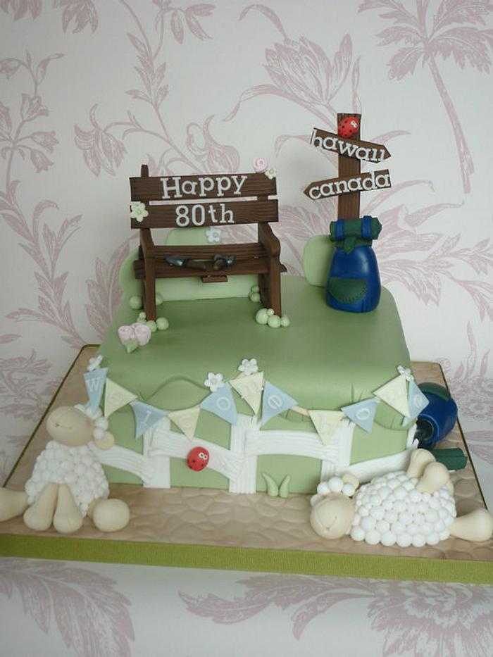 Joint 80th birthday & welcome home cake