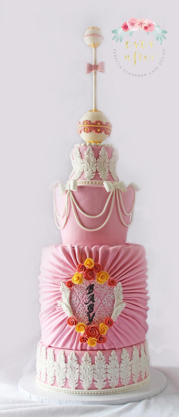 Rococo Baby Shower Cake
