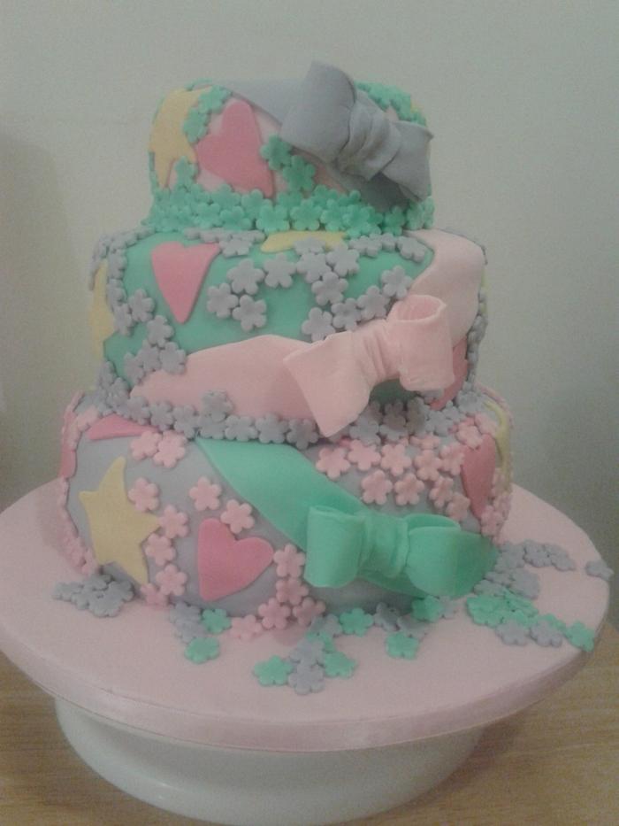 Three tier birthday cake