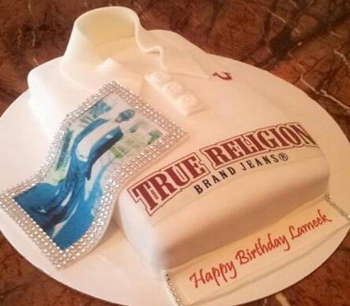 True Religion Polo Shirt cake w/ image