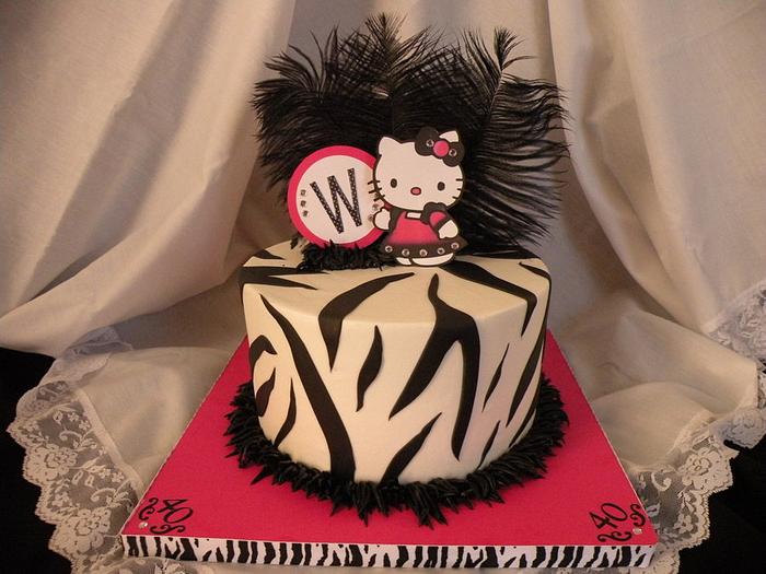 40th B-day Hello Kitty with Zebra stripes