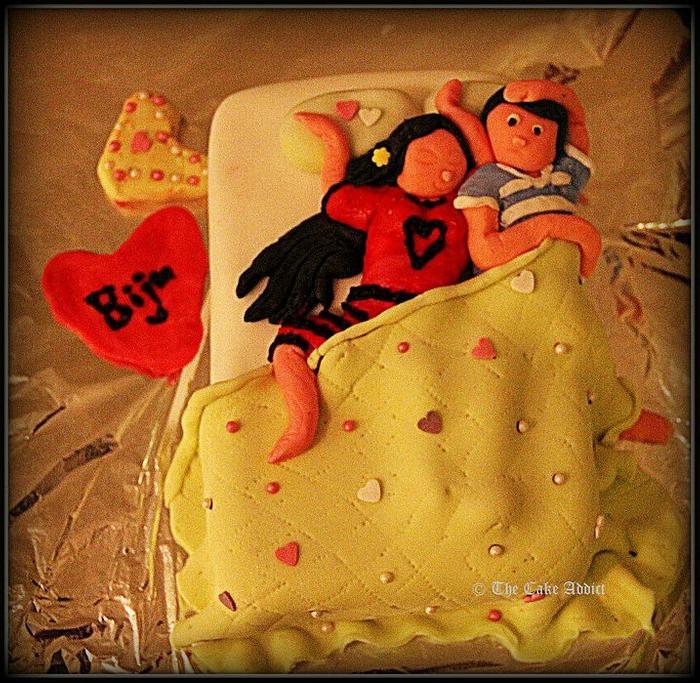 Funny bed cake
