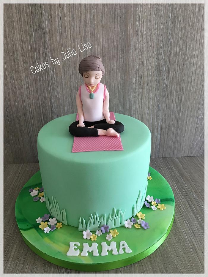 Yoga themed birthday cake