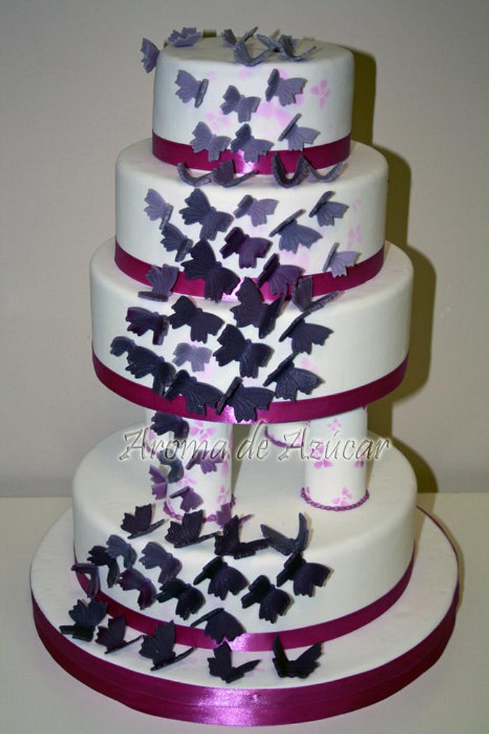 butterfly wedding cake