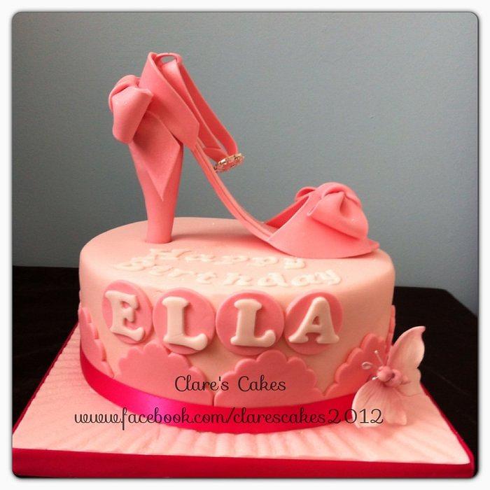 Pink Shoe Cake