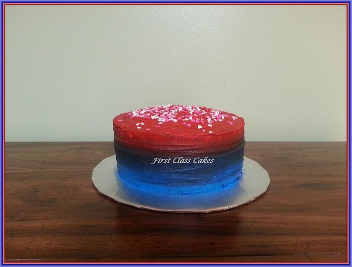 Red & Blue Ombre cake