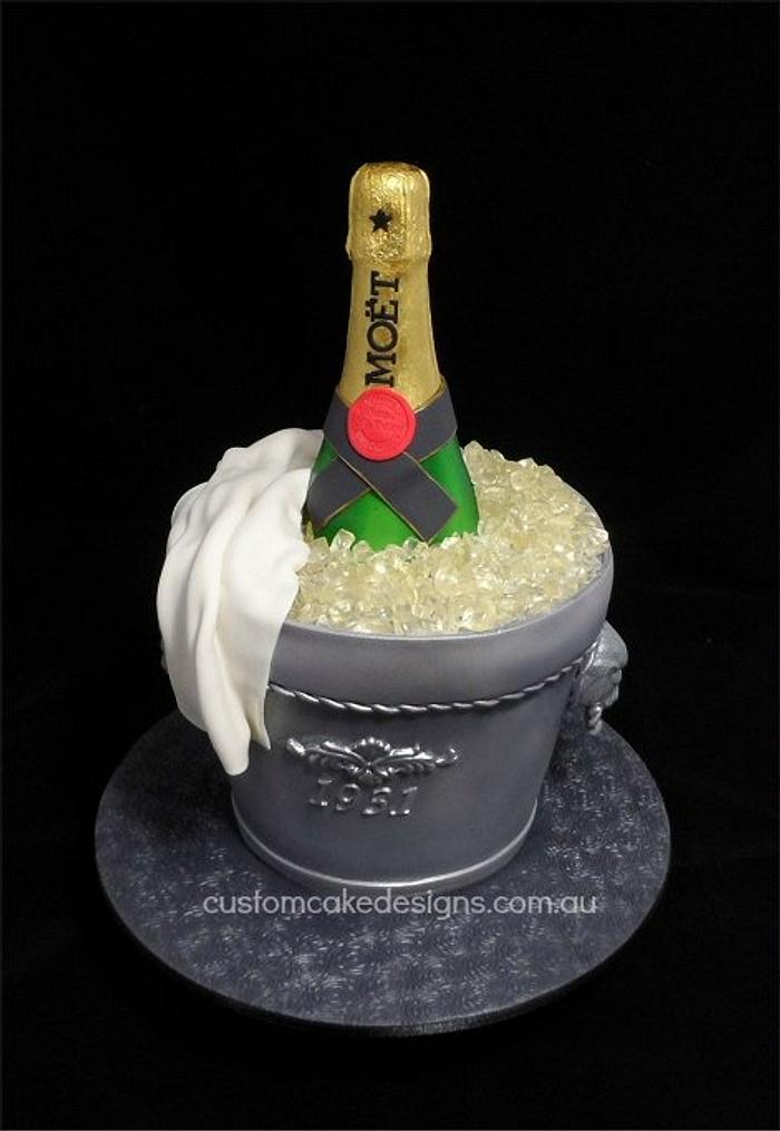 Moet Champagne in Ice Cake