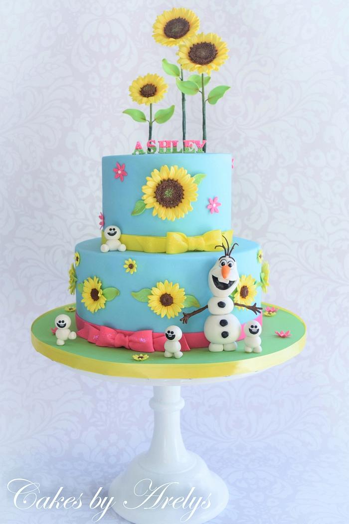 Frozen Fever themed birthday cake
