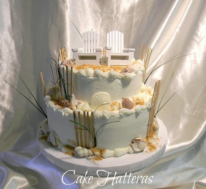 A Beach Wedding Cake