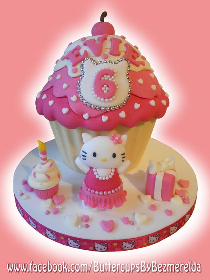 Hello Kitty giant cupcake