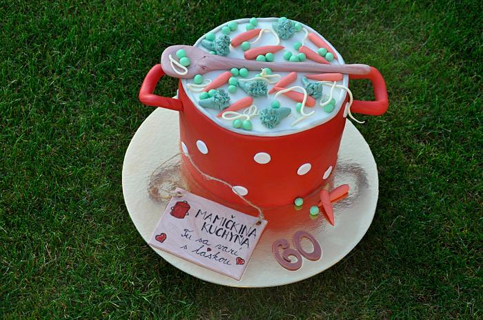 Pot cake with soap