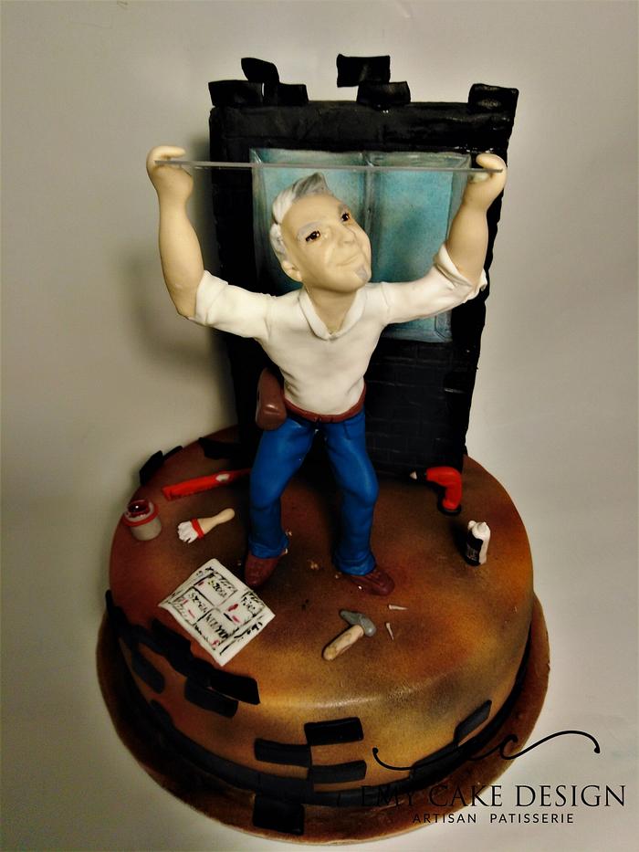 Glasser man realistic cake figure