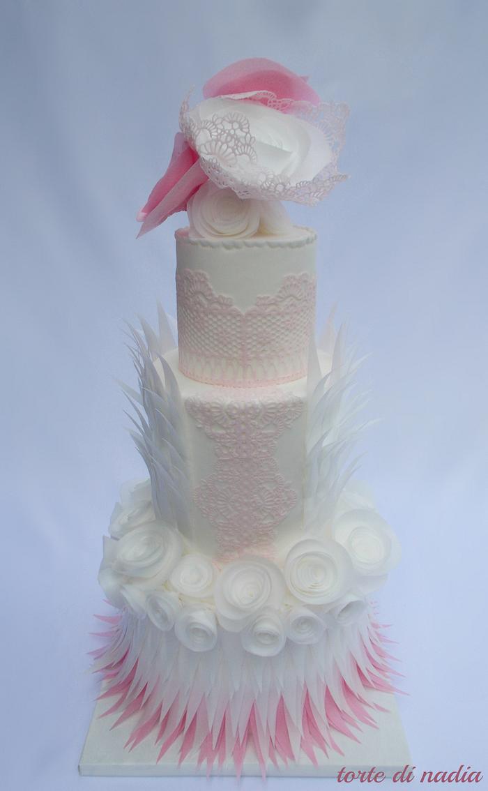wafer paper and lace cake