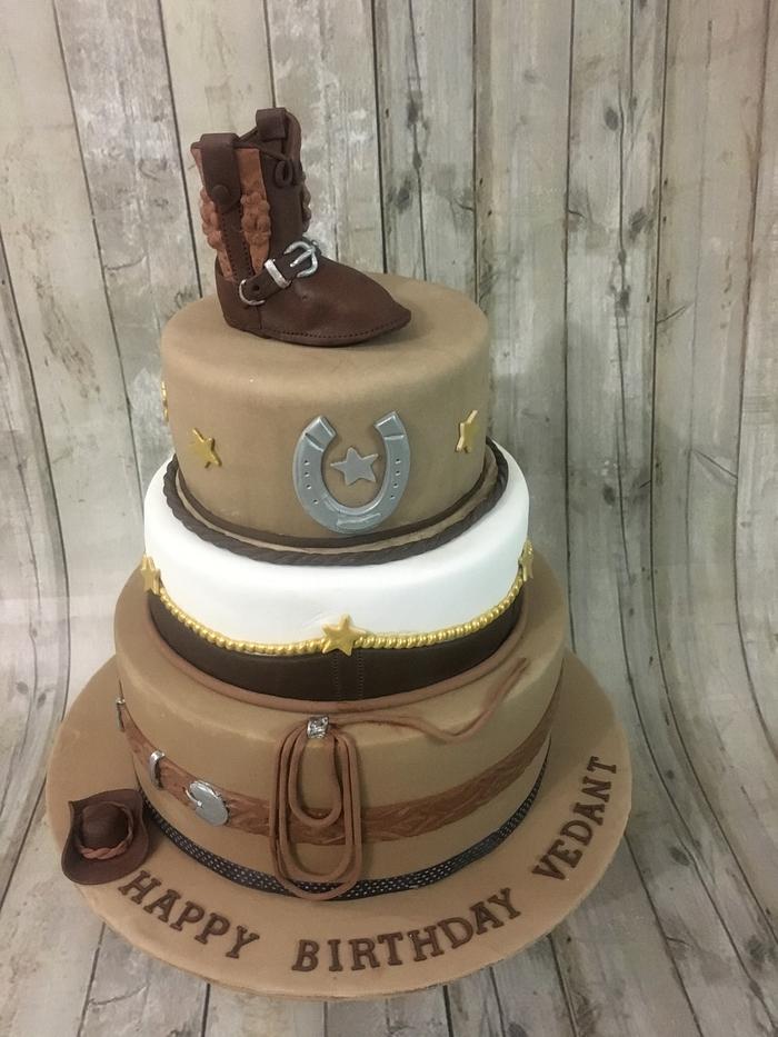 Cowboy theme cake