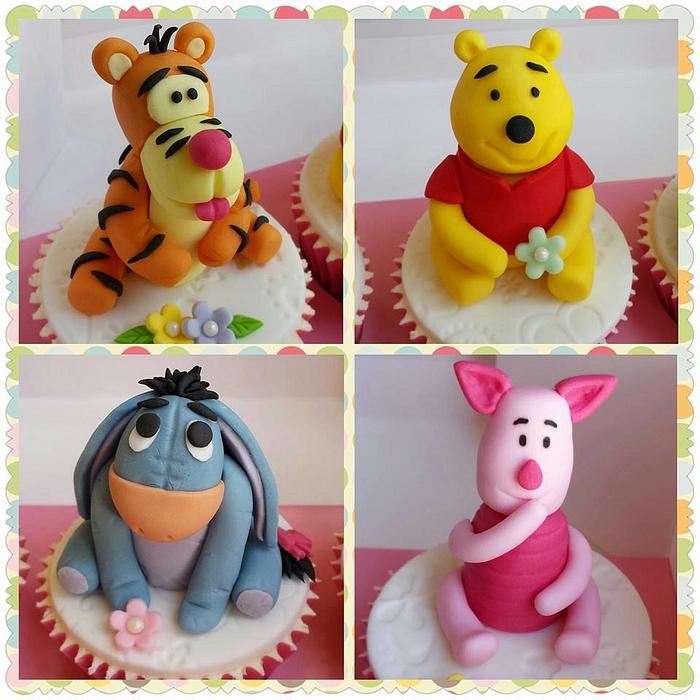 Winnie The Pooh Themed Cupcake Figurine Toppers